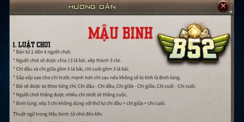 Hiểu rõ quy tắc khi chơi mậu binh tại cổng game nhé